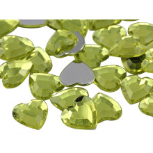 Allstarco 15mm s plochm zadnm srdcem Akrylov kamnky Plastov drahokamy Plastov biuterie Ozdoby - 40 kusu (Yellow Jonquil .JQ26)