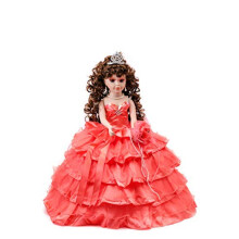 Kinnex Collections by Amanda 18"""" Porcel?nskv?de Anos Quinceanera Paraply Last Doll Muneca Centerpiece ~ KK18729 (Flamingo)