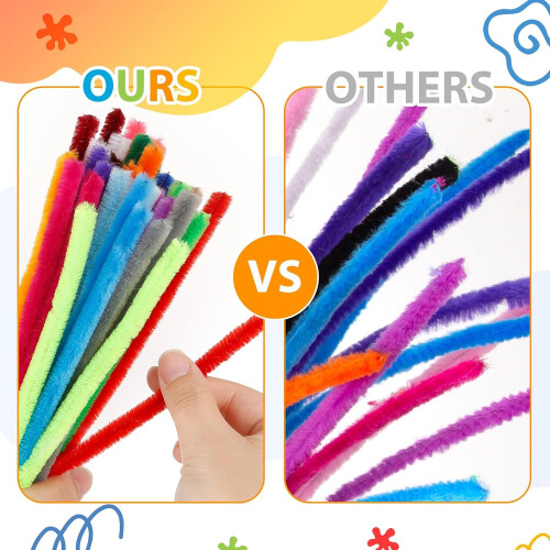 Caydo 1000 Pieces Pipe Cleaners Assorted 20 Colors Chenille Stems Bulk 2