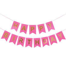 Flairs New York Happy Birthday Dekorace Banner Party rekvizity (balen 1 banneru Hot Pink Happy Birthday Flags)