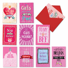 NobleWorks - Galentines 10 Assortiment Grappige Valentijnskaarten met 5 x 7 Inch Enveloppen Bulk Box Set