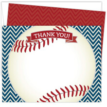Koko Paper Co Baseball Flat Dankeskarten | 25 flache Karten mit 25 leuchtend weien Umschlgen (insgesamt 50 Stck)