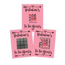 Punainen sydn Tic-Tac-Toe -raaputa pois Ystvnpivpakkaus, 25 korttia 3x4 My Scratch Off