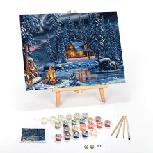 Ledgebay Kit di pittura fai da te con i numeri per adulti Tela incorniciata Kit per pittura con i numeri da principiante ad avanzato I kit includ