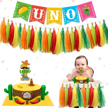 Kitticcino mexiki fiesta 1. szletsnapi dszek Uno etetoszk szalaghirdets tortafedo Taco Bout egy papr bojtos fzr zszl Cinco De Mayo fiknak