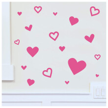 Set van 62 Hart Wanddecoraties, Solide en Holle Vinyl Stickers voor Valentijnsdag