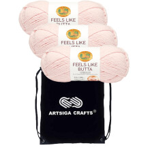 Lion Brand Feels Like Butta Roze 215-101 (3-Skeins - Zelfde Verf Lot) Medium #4 Polyester Garens