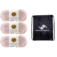 Lion Brand Touch of Alpaca Blush 674-104 (3 Knuel  gleiche Farbcharge), Kammgarn, mittelgro, Nr. 4, Acryl-Alpaka-Garn zum Hkeln und Stricken,