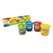 Pasta modellabile per modellare Sesame Street | Confezione da 4 lattine da 4 once | Colori Assortiti e Non Tossici | Elmo Cookie Monster Big Bird