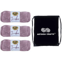 Lion Brand Truboo Mushroom 837-122 (3-Skeins - Zelfde Verf Batching) DK Licht Sport #3 Rayon Garens