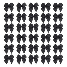 7 Rainbows 50 sztuk Boutique Mini czarna satynowa wstazka kokardki kwiaty aplikacje DIY Craft do szycia Scrapbooking slub i prezent