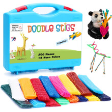 CALPALMY (800 stuks wasstokjes voor kinderen, buigbare wasgarenstokjes - 13 neonkleuren Doodle Stigs reisset - doe-het-zelf knutselen en thuisfeestje