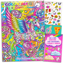 Lisa Frankin vrityskirja aikuisille rentoutumissetti ~ Kehittynyt Lisa Frankin aikuisten vrityskirja 50 tarralla (Lisa Frank -paketti)