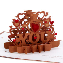Hallmark 1499VFE1114 Signature Papper Wonder Trä Pop Up Valentinsdagkort (Hela Mitt Hjärta)