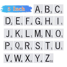 26 stks Scrabble Stijl Letters Sjabloon Herbruikbare Scrabble Letters voor Muur Decor DIY Ambachten Schilderen en Familienamen (5 inch)