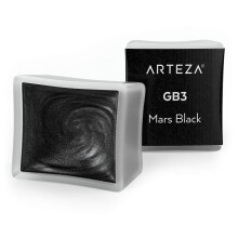 Arteza Metallic aquarelverf Mars Zwart A702 Set van 2 halve napjes Parelverf Levendige en parelmoerachtige tinten voor illustraties Kalligrafie P