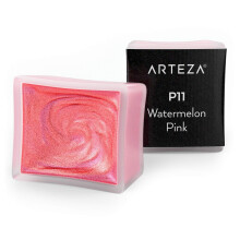 Arteza Metallic aquarelverf Watermeloenroze A711 Set van 2 halve napjes Parelverf Levendige en parelmoerachtige tinten voor illustraties Kalligra