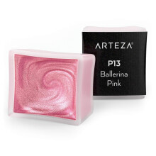 Arteza Metallic aquarelverf Ballerina Pink A709 Set van 2 halve napjes Parelverf Levendige en parelmoerachtige tinten voor illustraties Kalligraf