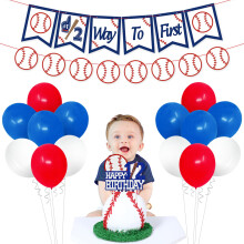 Kitticcino baseball fl szletsnapi party dekorcis kszlet Flton az elso szalaghirdetshez Boldog 1/2 szletsnapi tortabort party ballonok ba