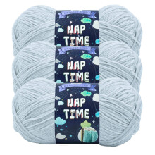 Lion Brand Garn Naptime Babygarn til strikning og h?kling Bleggr? 3 stk