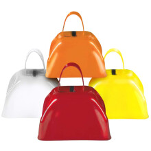 ArtCreativity 3-tommers metalkoklokkes?t - pakke med 4 - h?jlydte metalkoklokker med h?ndtag - r?d orange gul og hvid koklokkes?t Fantastisk til