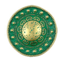 Obruba 10 kusu korlku kolem tlactek na kovov stopce kopule. 23 mm (7/8 palce) (Mosaz zelen)
