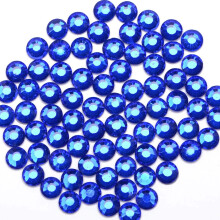 1000 stykker Hot Fix Glas Flatback Rhinestones HotFix runde krystalsten (Sapphire SS20)