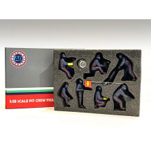 American Diorama Formula One F1 Pit Crew 7 figurs?t Team Blue til 1/18 skalamodeller