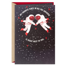 Hallmark Ystvnpivkortti merkittville muille (astronautien suosikkipaikka universumissa)