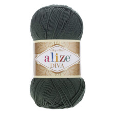Alize Diva Silk Effect 100% mikrofiber akrylgarn 1 kuglen?gler 100gr 383yds farve (131 - Khaki)