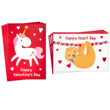 Hallmark Valentinskort Assortment för Barn, Unicorn och Sloth (6 kort med kuvert)