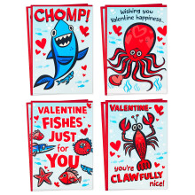 Hallmark Valentijnskaarten voor Kinderen, Zeewezens (8 Klassikale Valentijnen met Enveloppen)