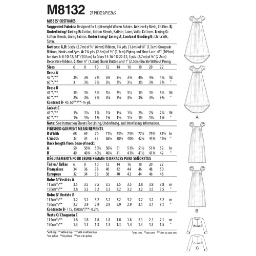 McCall's M8132E5 mist kostuum E5 (14-16-18-20-22) 1