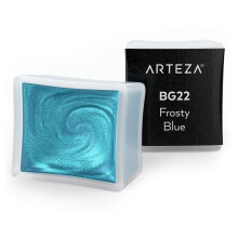 Arteza Metallic aquarelverf Frosty Blue A717 Set van 2 halve napjes Pearl Paint Levendige en parelmoerachtige tinten voor illustraties Kalligrafi