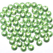 3000 stykker Hot Fix Glas Flatback Rhinestones HotFix runde krystalsten (Peridot SS10)