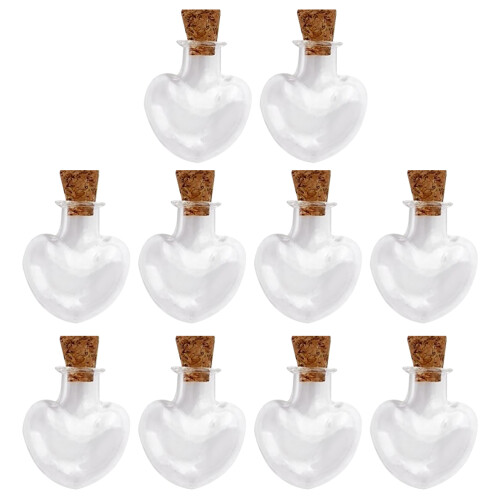 10 Stk Mini Wunschflaschen Mit Herzförmigen Verschlüssen