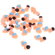 20 stück mini schlafende baby-ornamente aus kunststoff blau für baby shower