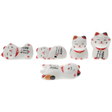 5 Keramik Essstäbchenhalter Katzengestalt 5