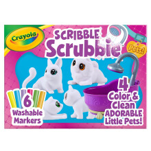 Crayola Scribble Scrubby -kylpyallassetti (4 lemmikki) Pestv Lemmikkielinten hoitolelu Vritys Elinksitylelut tytille ja pojille Lahjat yli 3