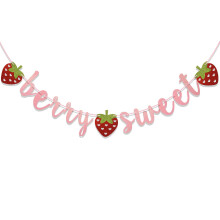 Berry Sweet Banner Csillog eper zszl Sweet One Two Sweet Twotti Frutti One in a dinnys Strawberry Baby Shower szletsnapi dekorci (tbb rzsas