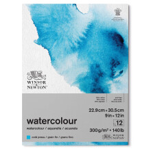 Winsor & Newton Klassisches Aquarellpapier Block, 9" x 12", Naturweiß