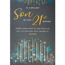 Regal Publishing Modern Milestone Age f?dselsdagskort 21. s?n - 9 x 6 tommer -