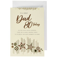 Regal Publishing Modern Milestone Age F?dselsdagskort 80th Dad - 9 x 6 tommer beige