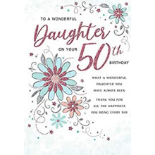 Regal Publishing Modern Milestone Age f?dselsdagskort 50. datter - 9 x 6 tommer - C80765