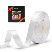 Effen kleur dubbelzijdig wit satijnen lint 5/8"""" X 25 yards linten perfect voor ambachten bruiloft decor strik maken naaien cadeaupakket inpakken en