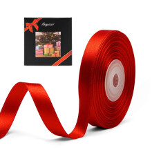 Effen kleur dubbelzijdig rood satijnen lint 3/8"""" X 25 yards linten perfect voor kerstcadeauverpakking ambachten bruiloft decor strikken boeket