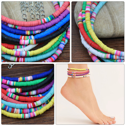 1 boho-fußkette polymer-ton für 2