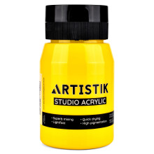 ARTISTIK Gele Acrylverf 16.9oz (500ml) | Premium Hoog-Pigment met Volledige, Soepele Dekking