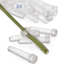 Royal Imports blomstervandr?r med h?tter - 3"""" klare plastikblomsterh?tteglas til buketter med enkeltstilke roserknopper - standardstil 1/2"""" ?bn