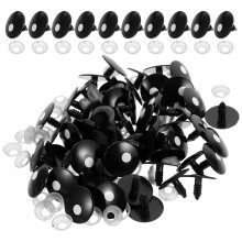 150 Schwarze Kunststoff Puppenaugen Für Diy, Marionetten, Stofftiere